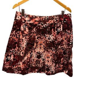 Ann Taylor Multi Floral Abstract Print Cotton A-Line Skirt Womens Size 12 Lined
